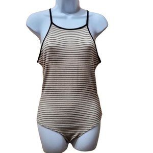 A'Gaci Women's Size Medium Retro 90s Striped Bodysuit Made in the USA